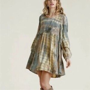 Umgee Shibori Tie Dye Lightweight Babydoll Dress, NWOT